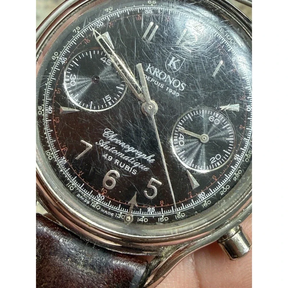 Kronos Automatic Chronograph 49 Rubis Ref. A0893.A Swiss Runs Read Desc